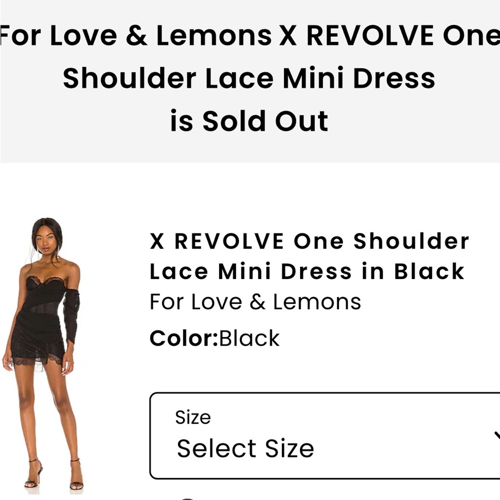 BRAND NEW REVOLVE For Love Of Lemons One Shoulder Lace Mini Dress - Picture 3 of 7